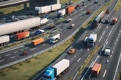 map with trucks